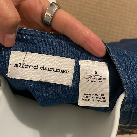 Vintage alfred dunner denim short sleeve embroidered women top - Picture 4 of 4